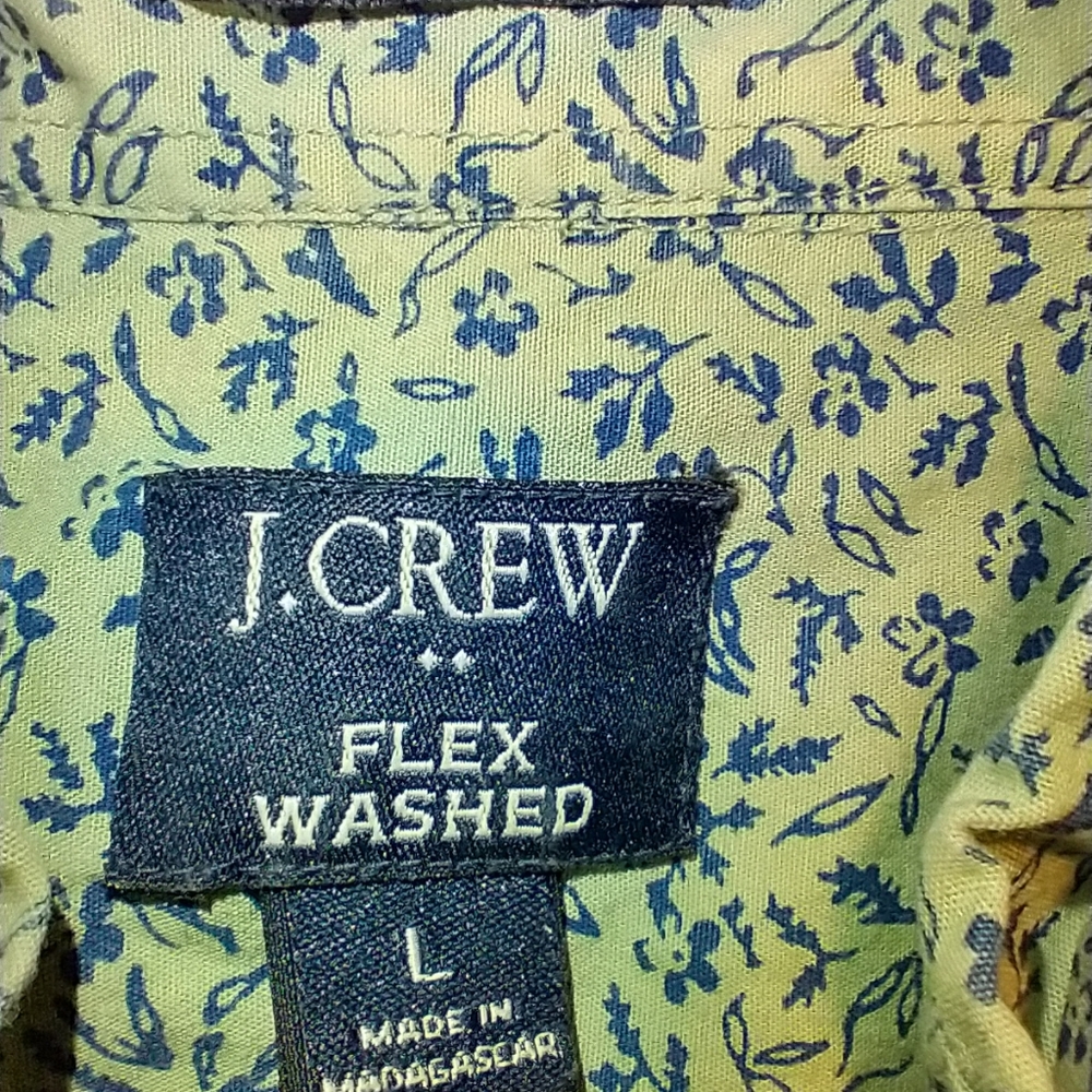 J Crew Flex Washed Slim Short Sleeve Button Down Shirt Men's Large. - Picture 4 of 6